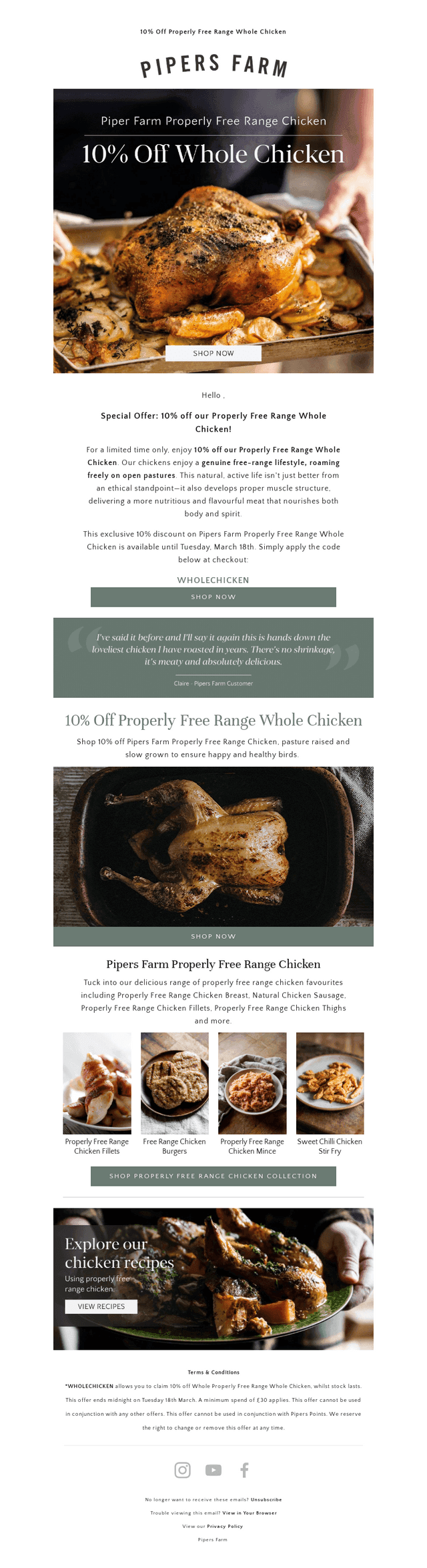 10% Off Properly Free Range Chicken