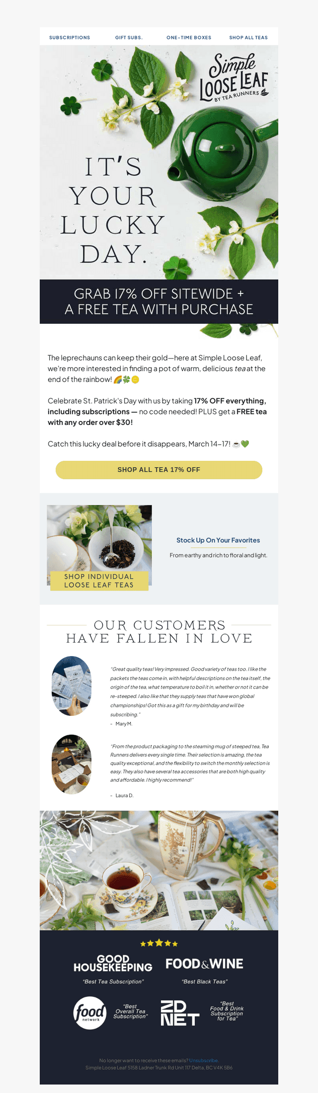 Simple Loose Leaf email from Sat, Mar 15, 2025