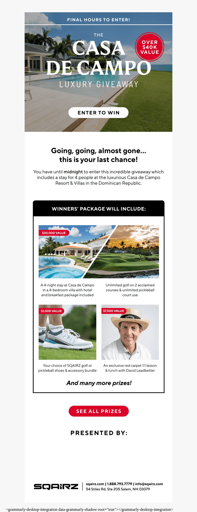 Golfballs email from Sat, Mar 15, 2025