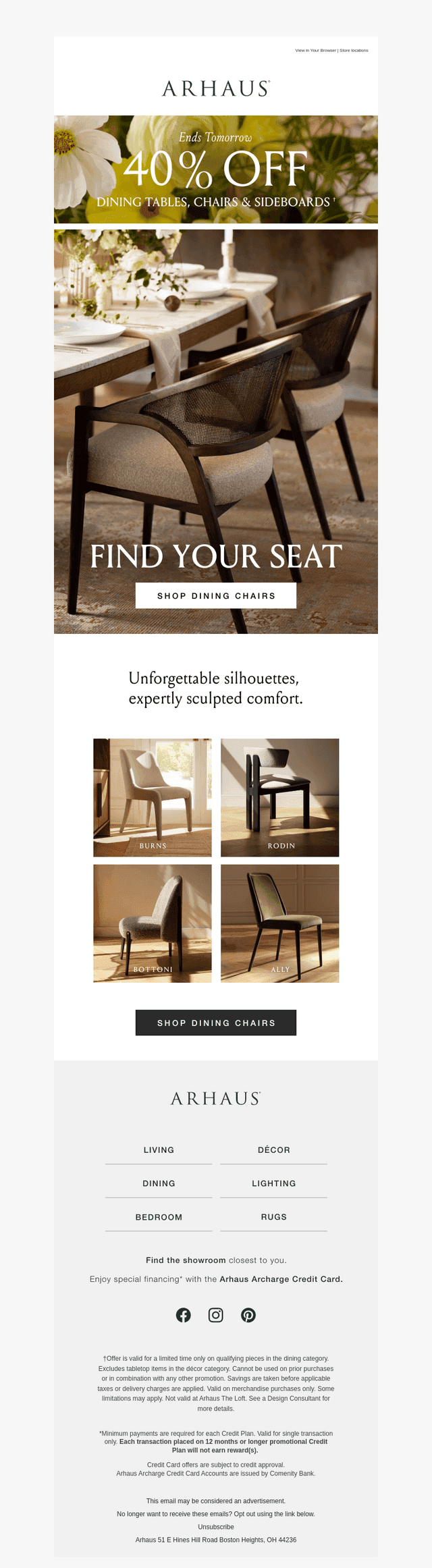40% Off Our Most Exceptional Dining Chairs