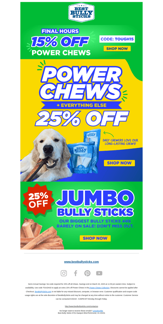 Power Chews are 25% OFF 🐕🥳