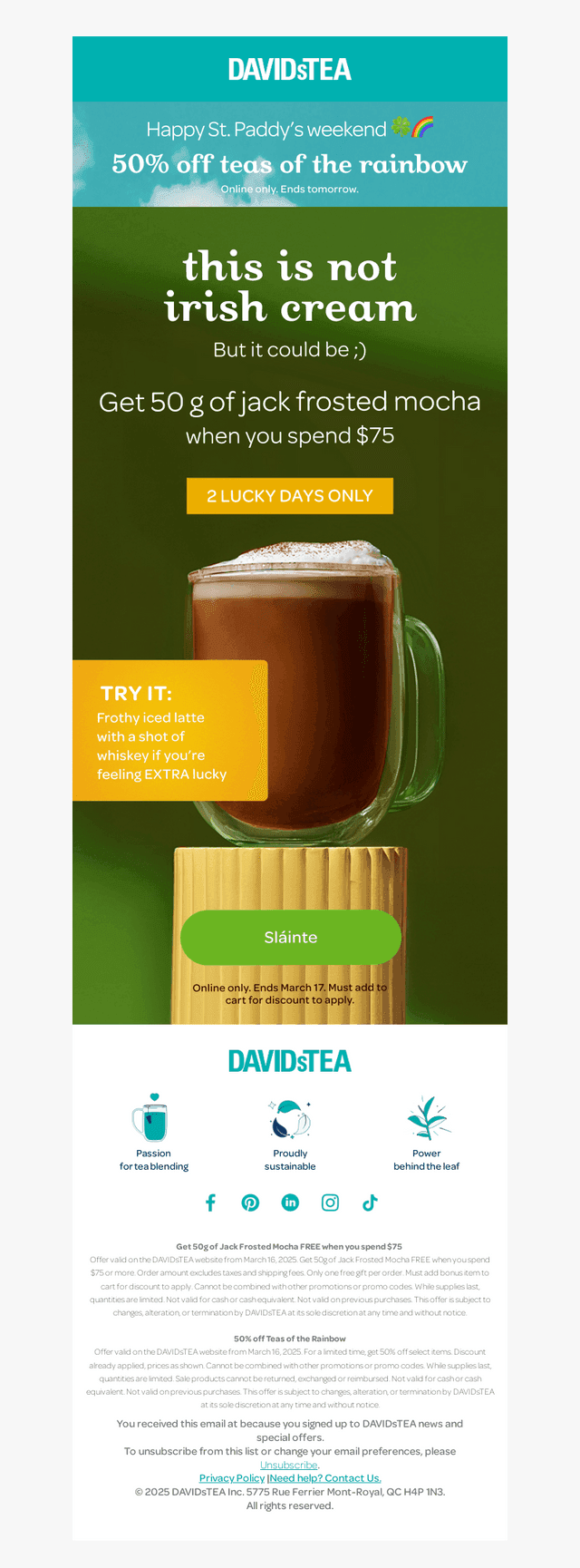 FREE Irish Cream, but it’s tea?!?!