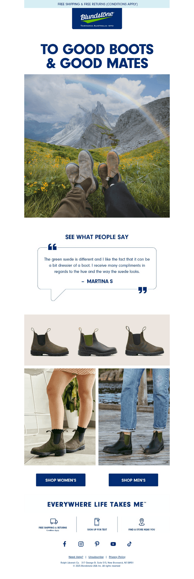 Blundstone USA email from Sun, Mar 16, 2025