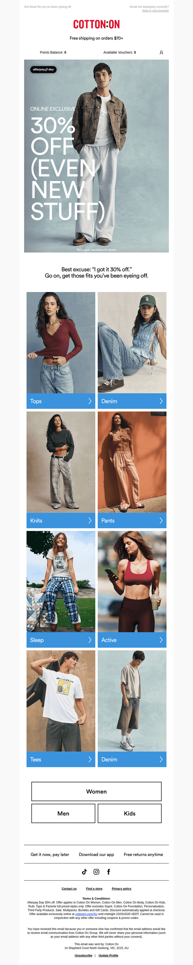 Afterpay Day is here 🎉 30% off