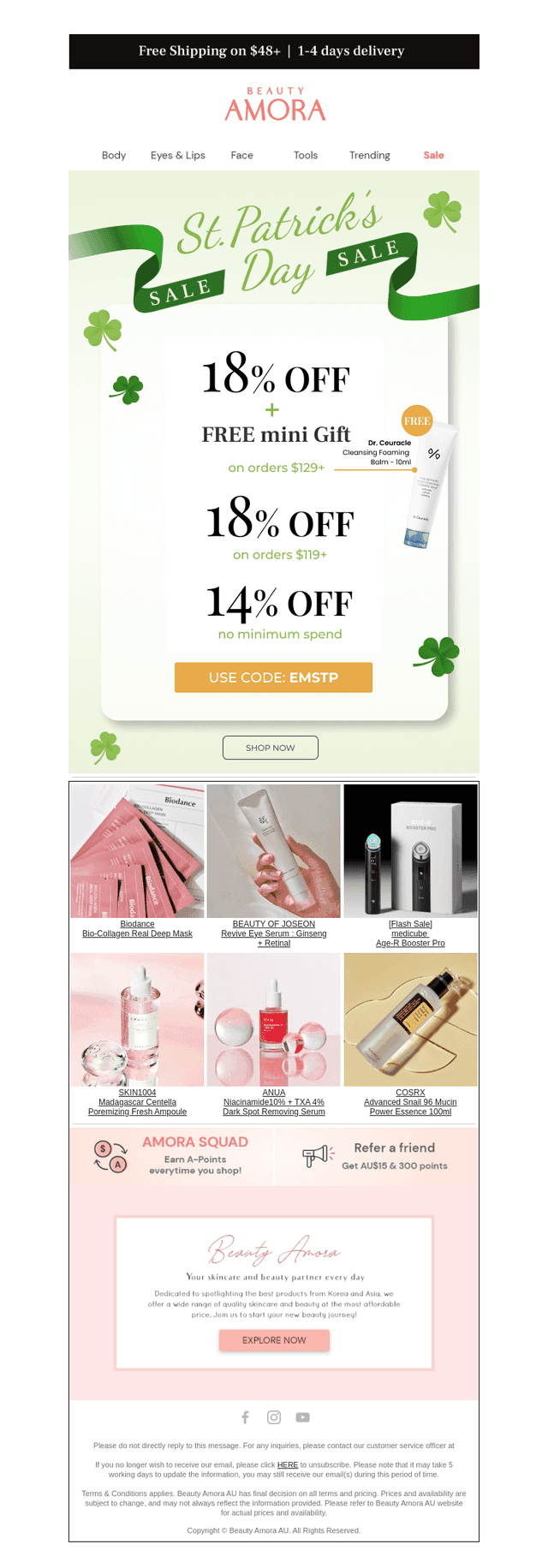 Beauty Amora AU email from Mon, Mar 17, 2025