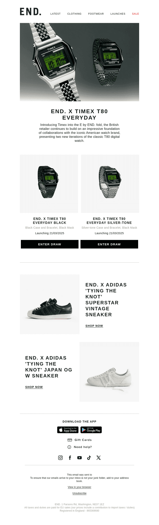 END. x Timex T80 Everyday - register now