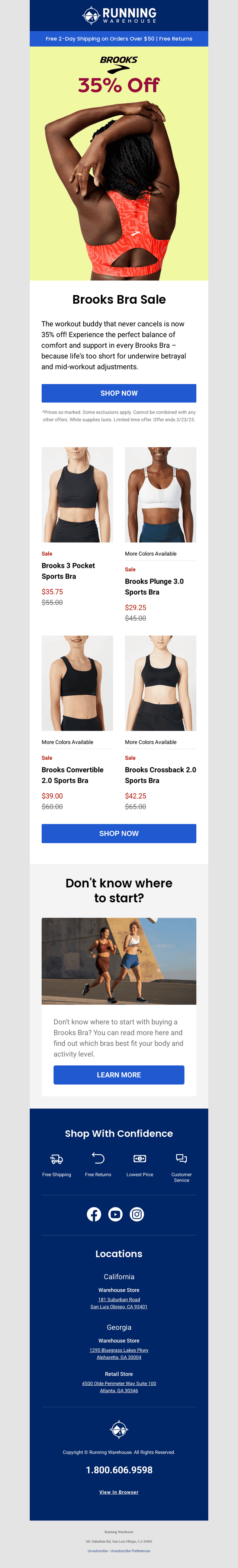 35% Off Brooks Bras