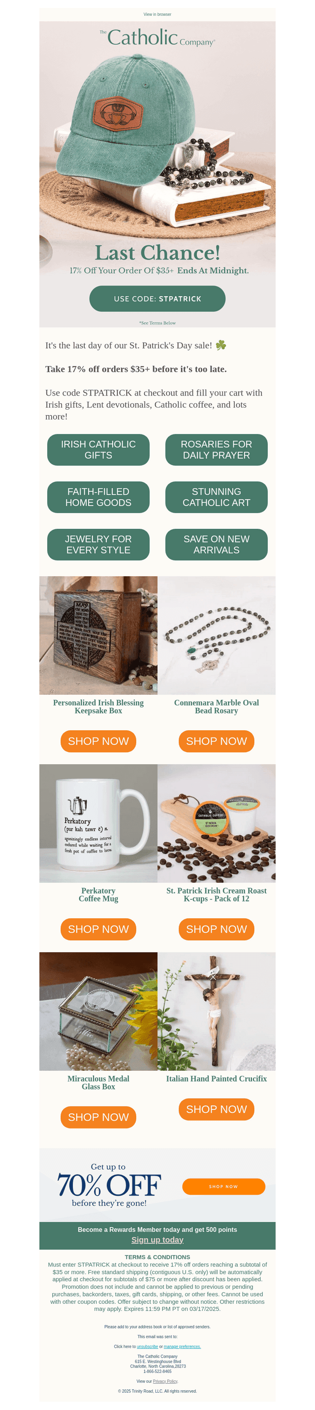 The Catholic Company email from Mon, Mar 17, 2025