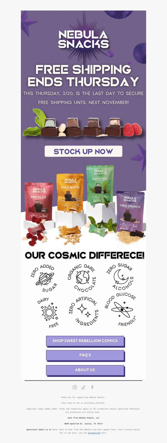 Free shipping? Only ‘til Thursday!