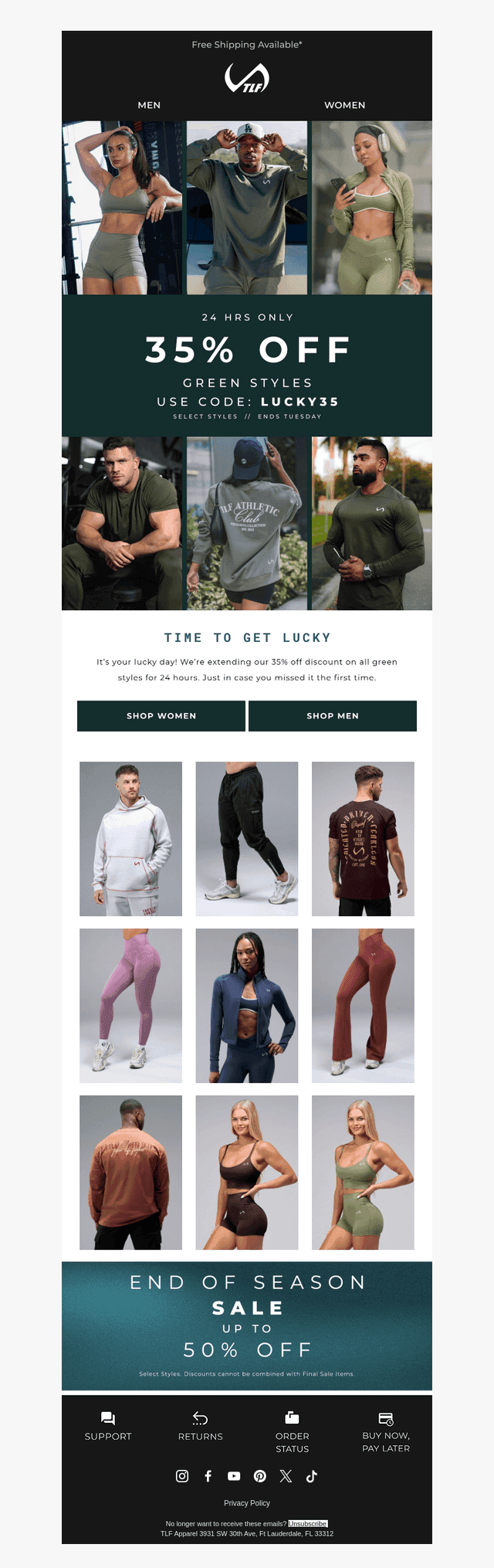 TLF Apparel email from Mon, Mar 17, 2025