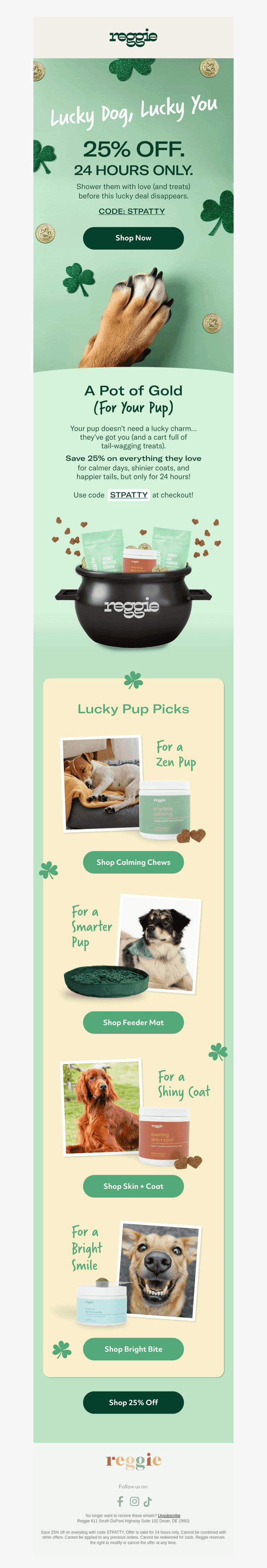 Lucky Pup: 25% Off Sitewide ☘️