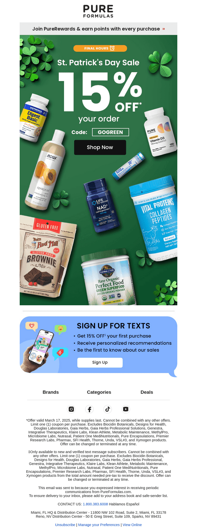PureFormulas email from Tue, Mar 18, 2025