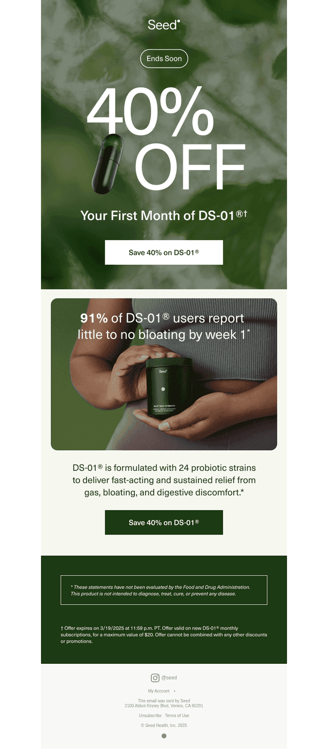 ENDS SOON: 40% off DS-01®.