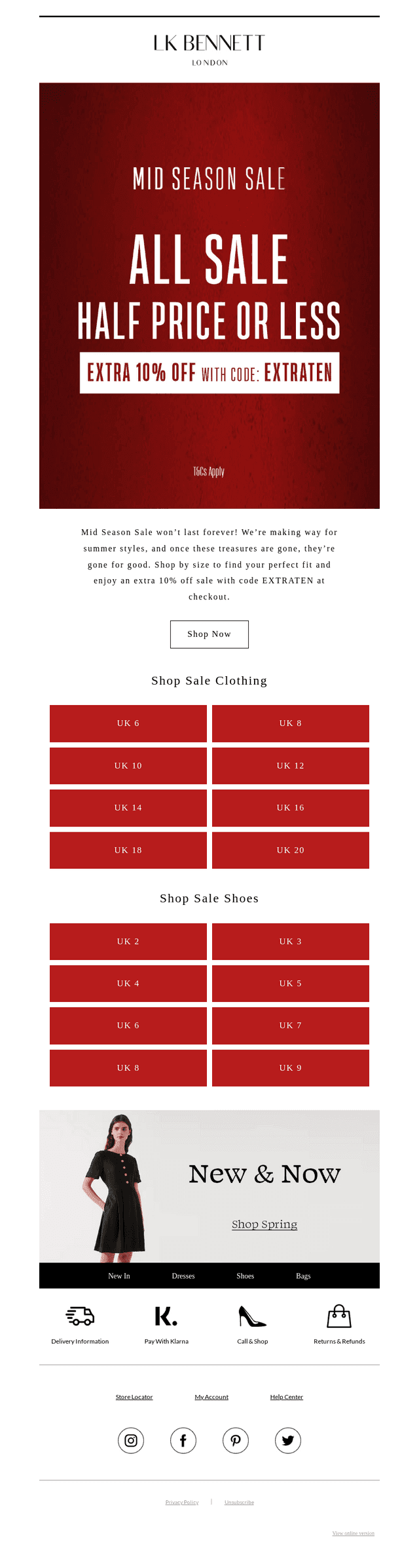 Extra 10% Off Mid Season Sale