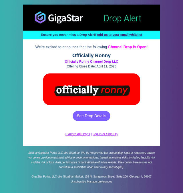 GigaStar email from Tue, Mar 18, 2025