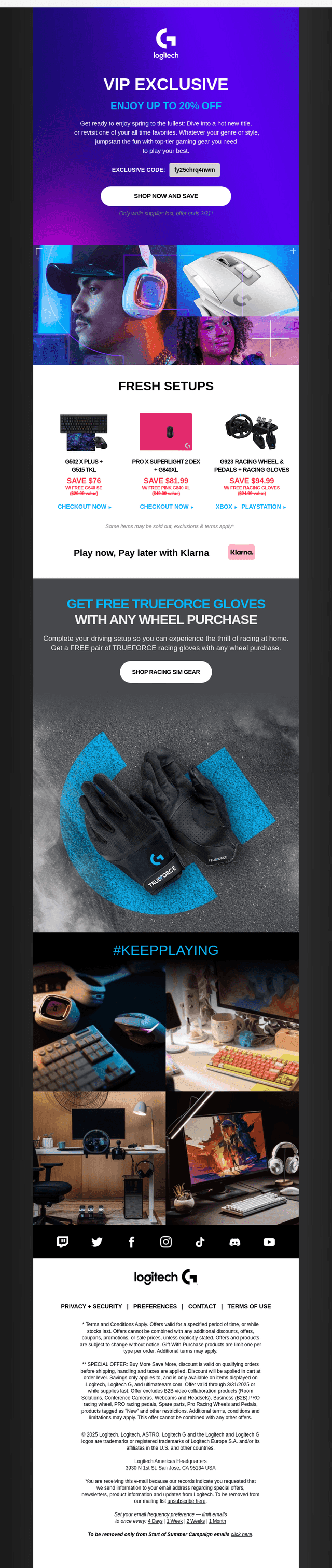 Logitech email from Wed, Mar 19, 2025