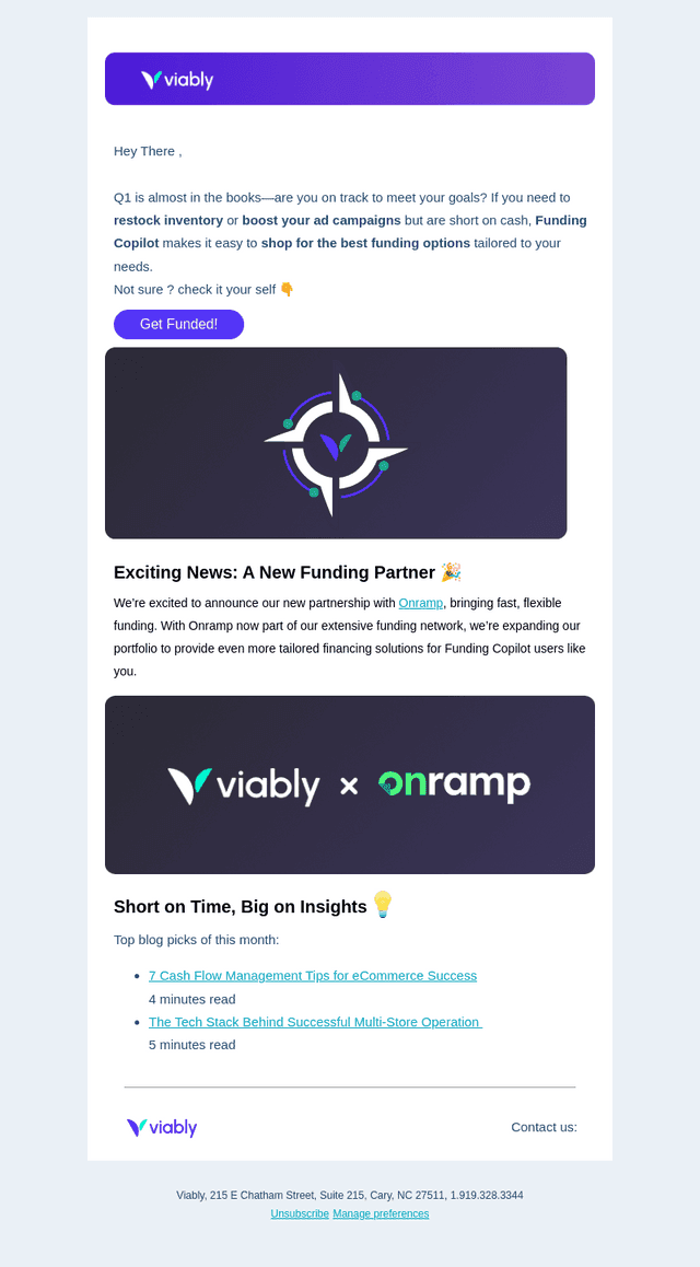 Viably email from Wed, Mar 19, 2025