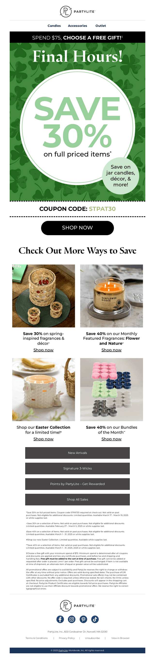 PartyLite email from Wed, Mar 19, 2025