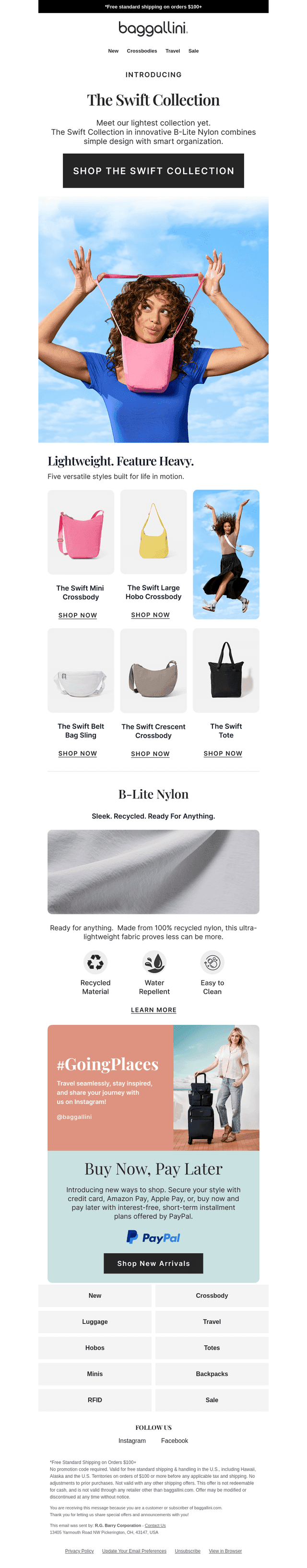 Introducing The Swift Collection with New B-Lite Nylon