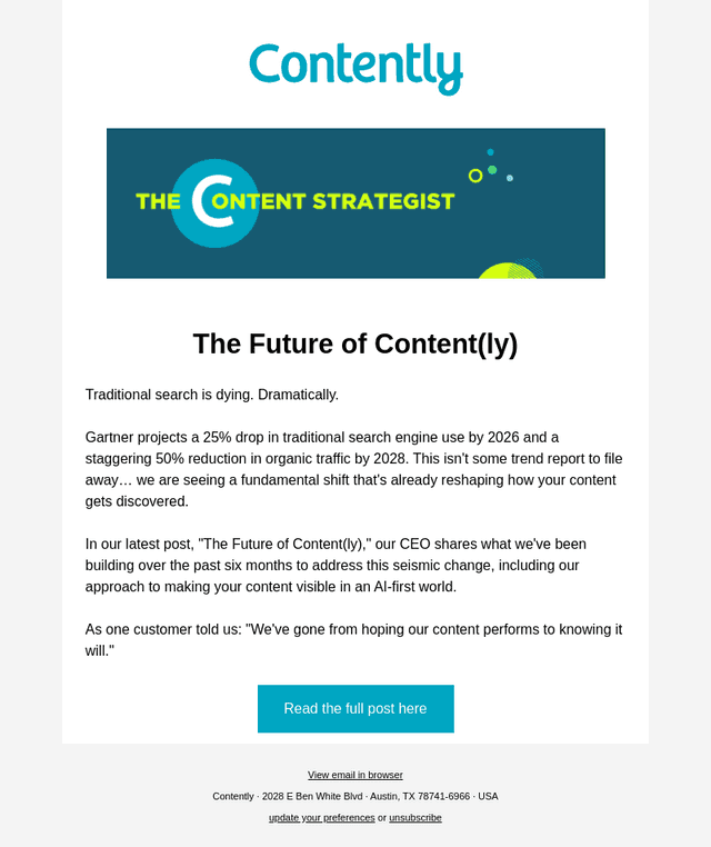 Contently email from Wed, Mar 19, 2025
