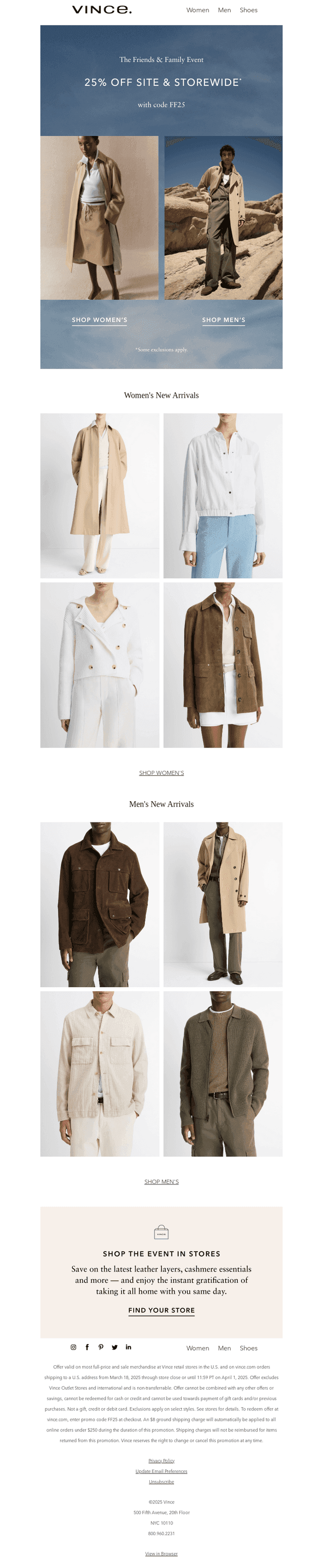 Enjoy 25% Off Your Spring & Summer Wardrobe