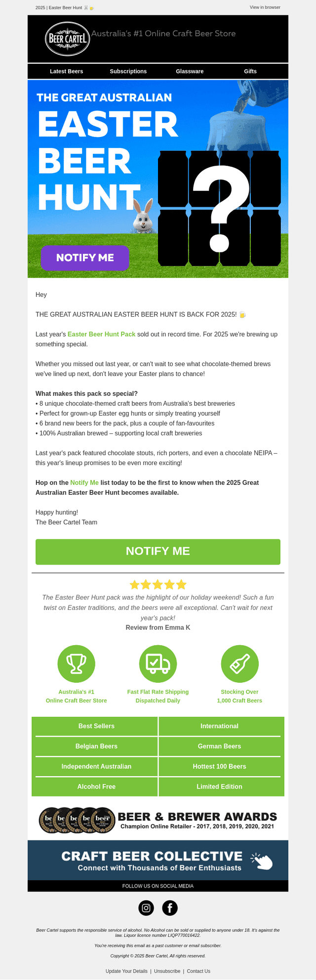 Beer Cartel email from Thu, Mar 20, 2025