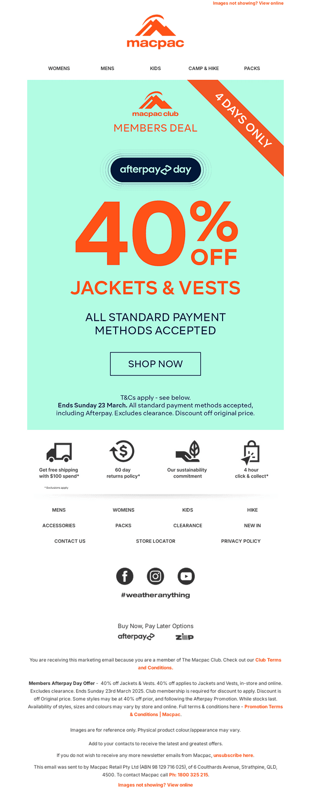 Members, 40% Off Jackets & Vests—4 Days Only