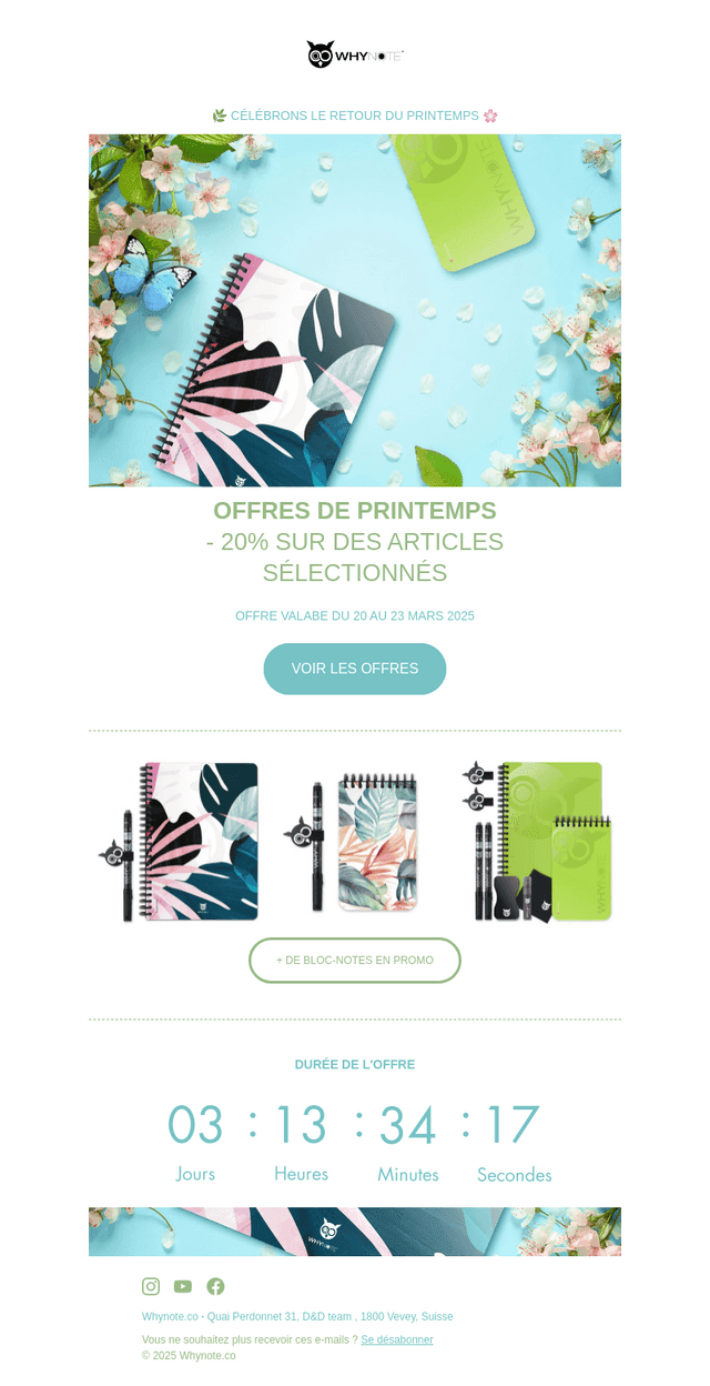 🌸 OFFRES DE PRINTEMPS -20% SUR UNE SELECTION DE BLOC-NOTES 🌿