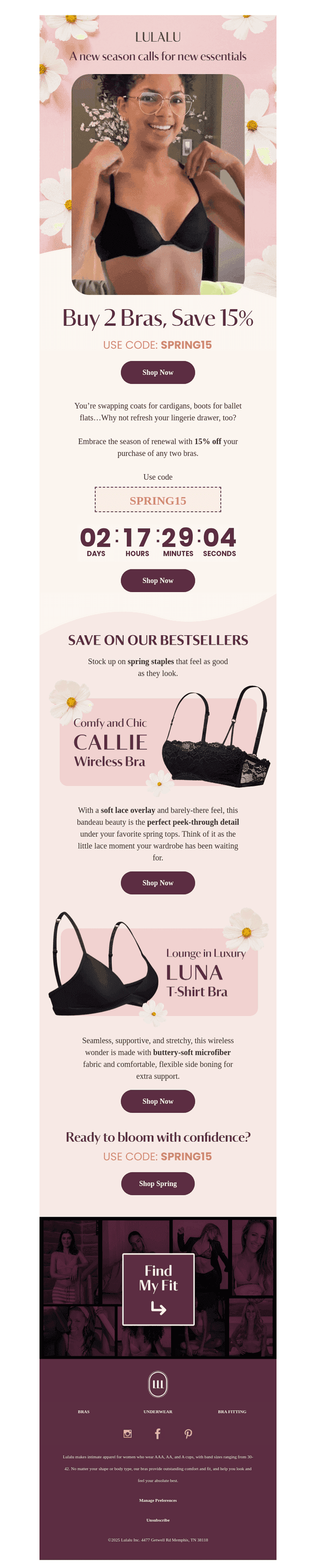 Spring Into Confidence: Buy 2 Bras & Save 15% 🌸