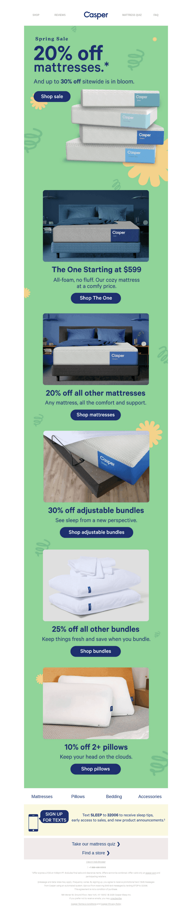 20% off mattresses just bloomed.