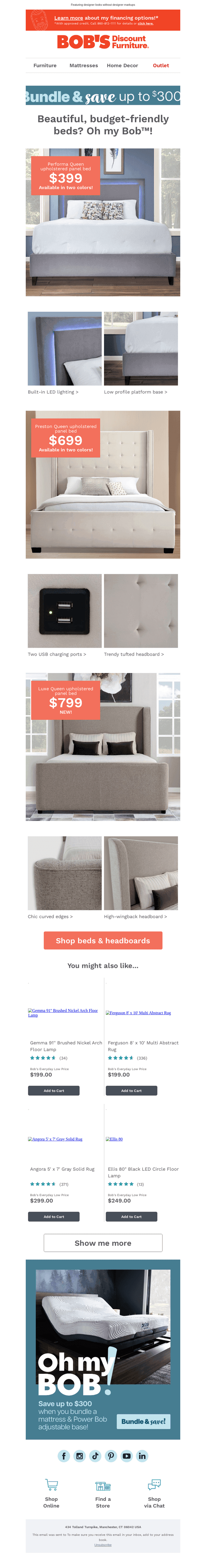 Find a ✨fabulous✨ new bed at Bob's