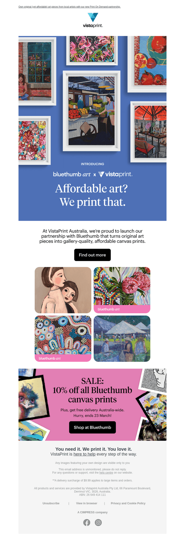VistaPrint email from Fri, Mar 21, 2025