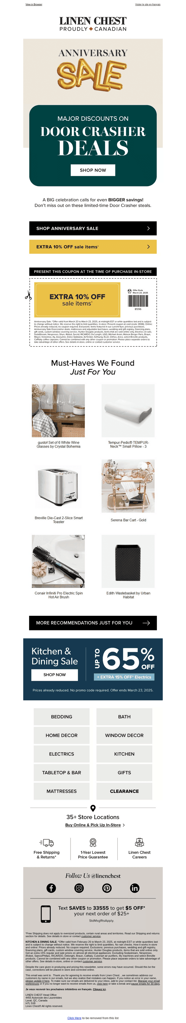 Linen Chest email from Fri, Mar 21, 2025