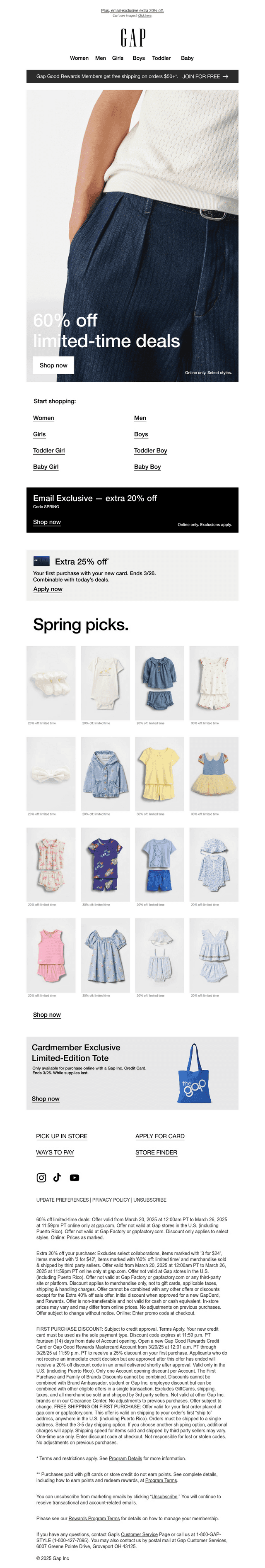 Order today to get 60% off spring must-haves
