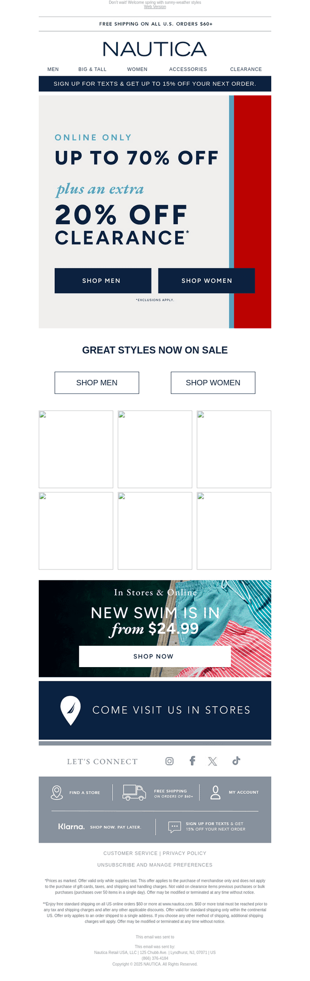 $24.99 Swim + EXTRA 20% off Clearance 🙌