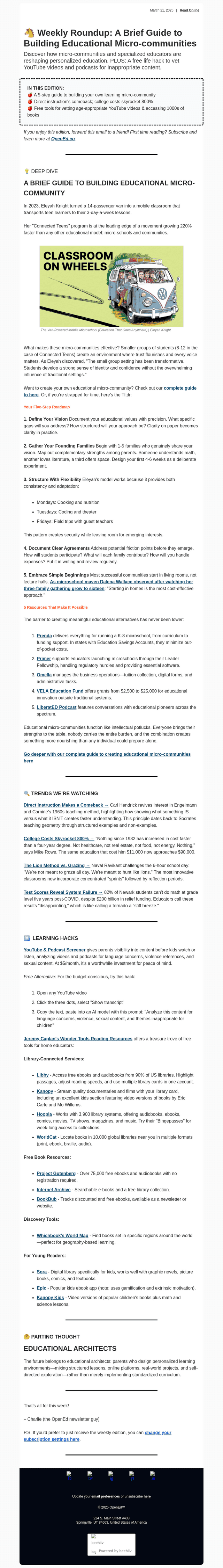 🐴 Weekly Roundup: A Brief Guide to Building Educational Micro-communities