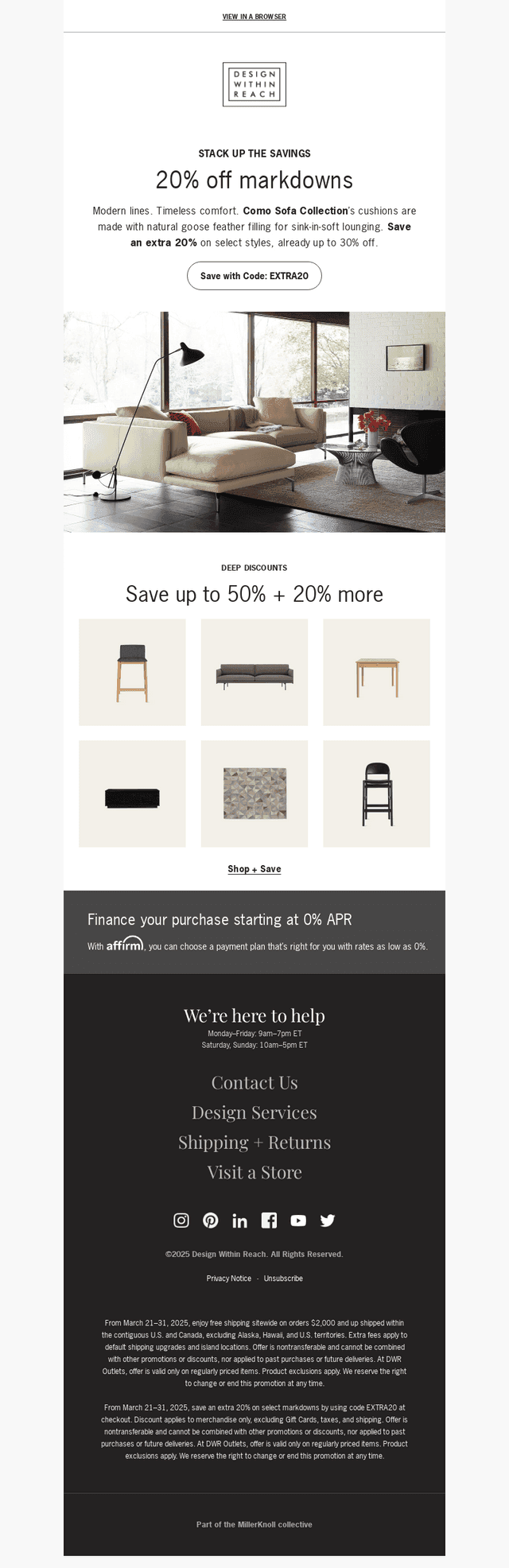 20% off markdowns, already up to 50% off