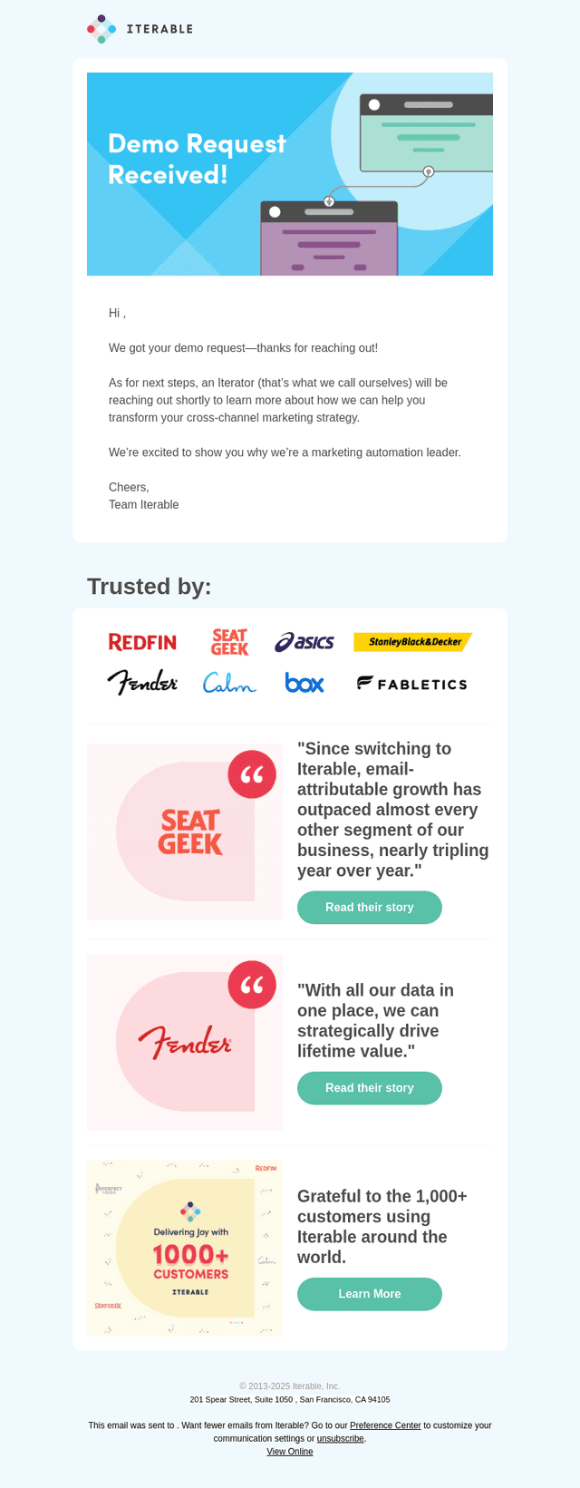 Iterable email from Sat, Mar 22, 2025