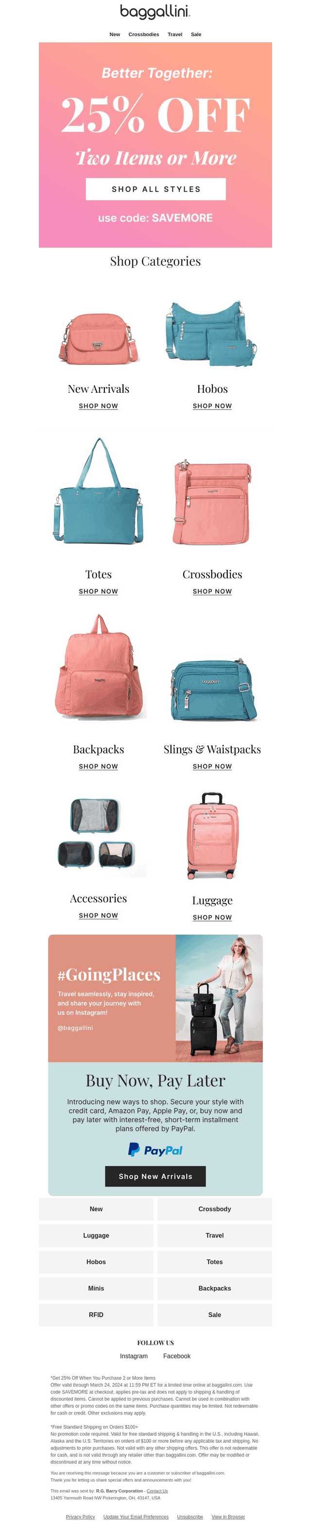 Happening Now: 25% off 2 Items or More