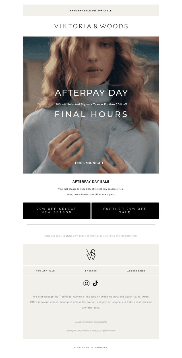 Ends Midnight | 20% Off Select Styles