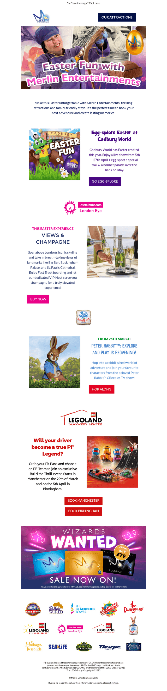 Merlin Entertainments email from Sat, Mar 22, 2025