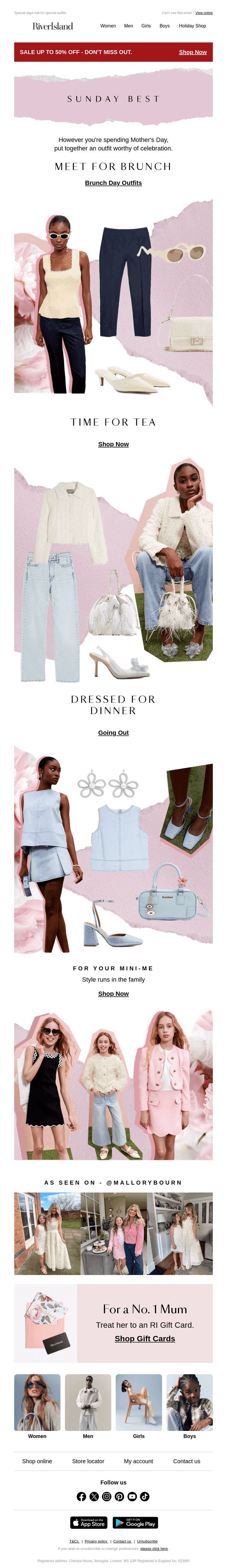 River Island email from Sun, Mar 23, 2025