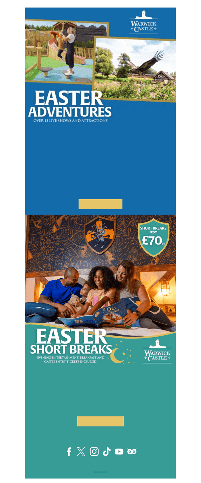 Warwick Castle email from Sun, Mar 23, 2025