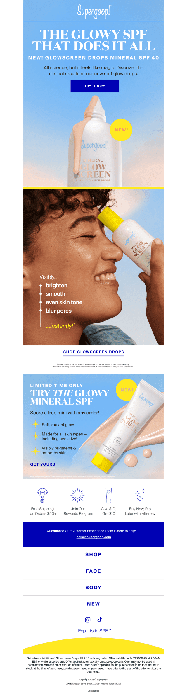 The NEW glowy SPF that does it all