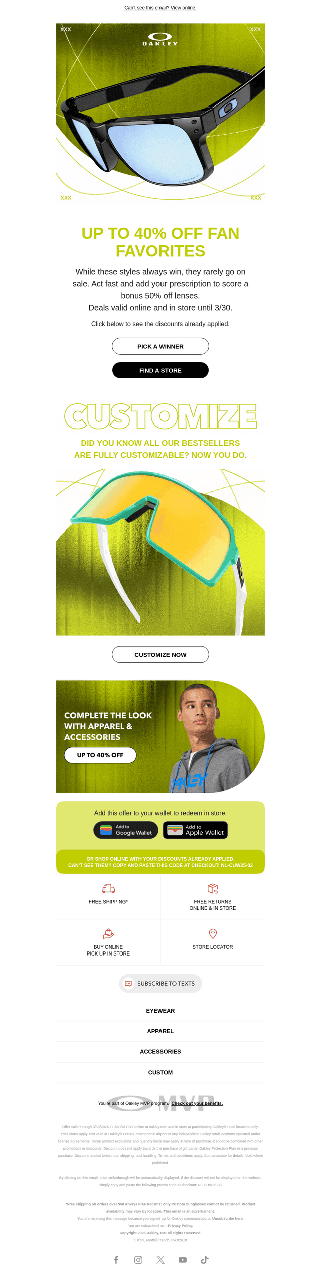 Oakley’s Best: Up To 40% Off