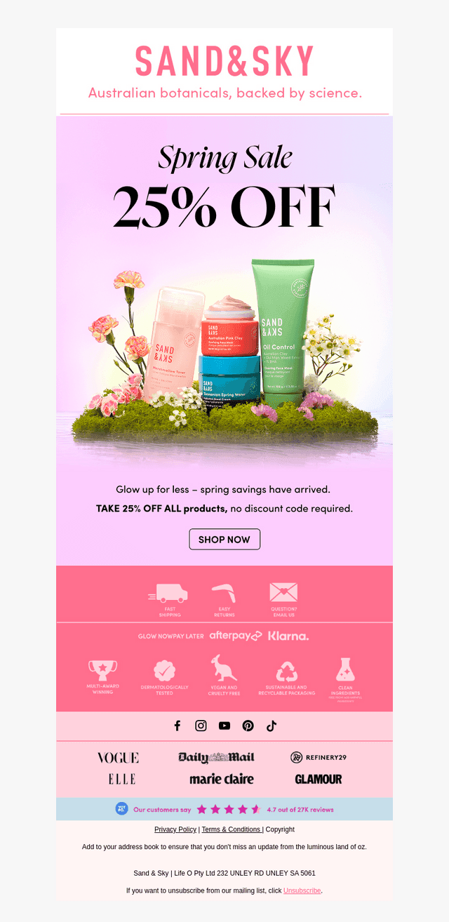 SPRING SALE: 25% off 🌸