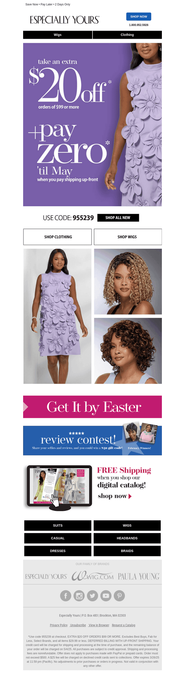 $20 OFF Now & Pay ZERO 'Til May!