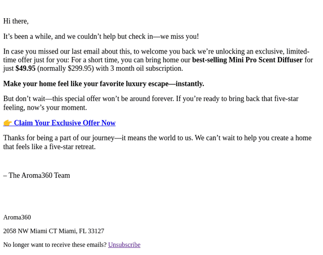 Your Exclusive Welcome Offer is Back!