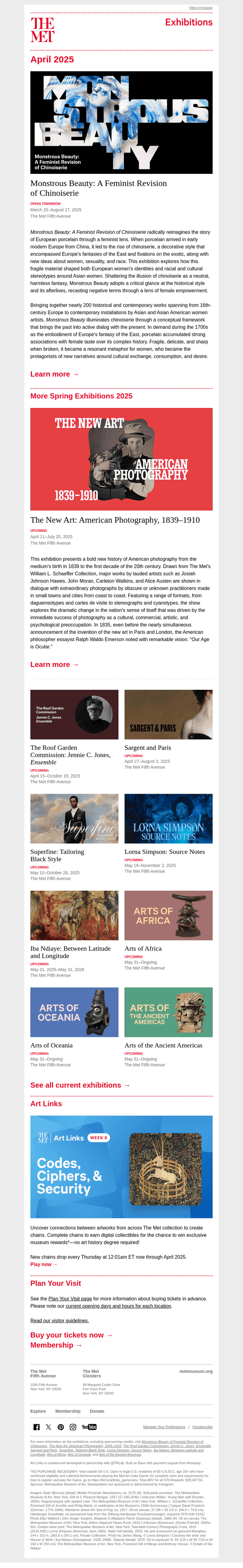 The Metropolitan Museum of Art email from Mon, Mar 24, 2025