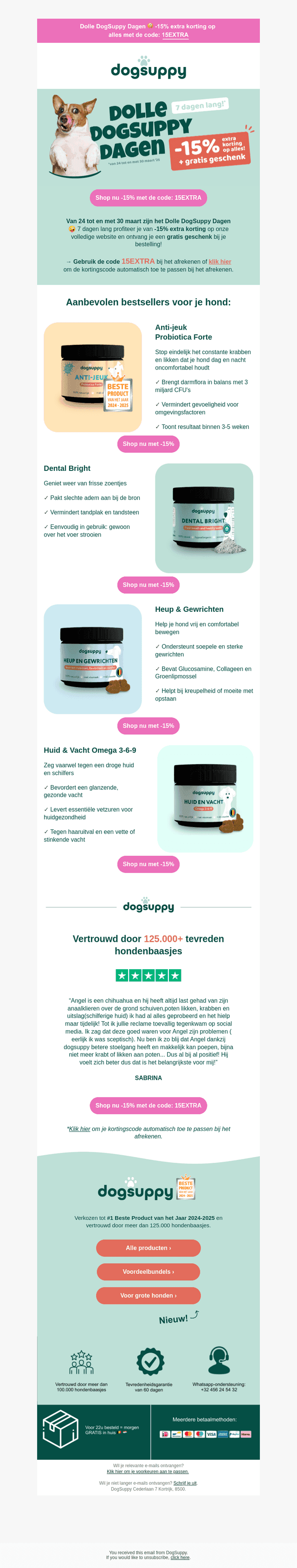 Dolle DogSuppy Dagen 🤪 -15% extra korting